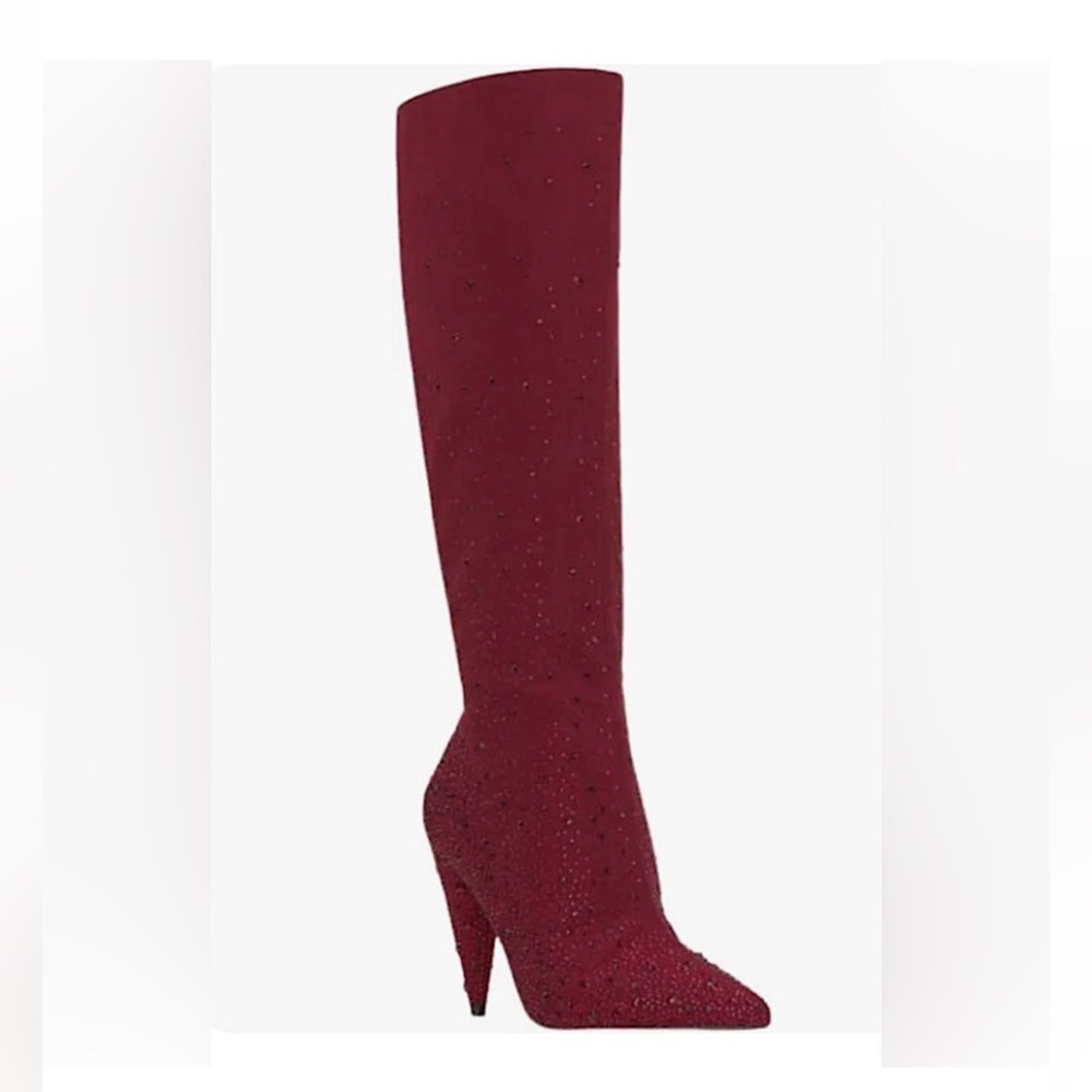 Jessica Simpson Mary Eli rhinestone red Burgundy Knee High Boots shoe size 6.5